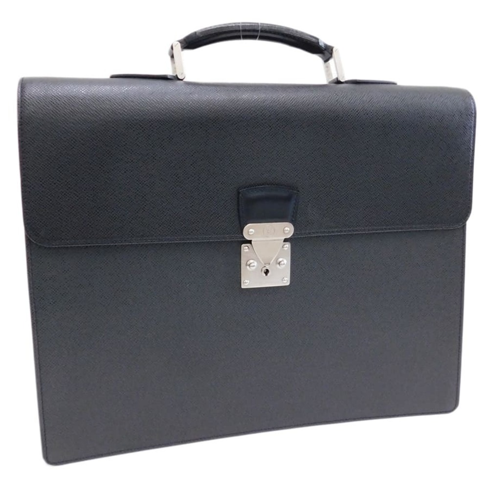 Louis Vuitton Moscova Briefcase Black Taiga Leather Key